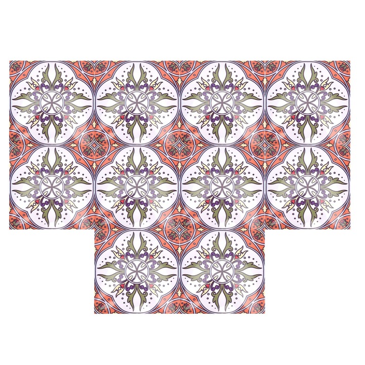 10 darab/szett kerámia csempe utánzatú falmatrica, vízálló matrica, matrica 7