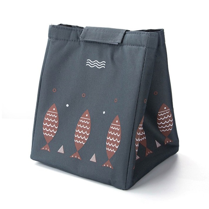 Hordozható Oxford vászon bento táska, újrafelhasználható szigetelt ebédtáska, zöld