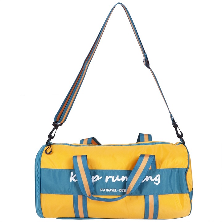 Jormftte sporttáska, vízálló, cipőrekesszel, sárga, 30x45cm
