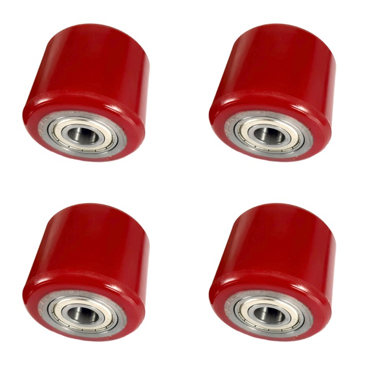 Set 4 role pentru transpaleti, poliuretan, armatura otel, 82x60, ax 20mm