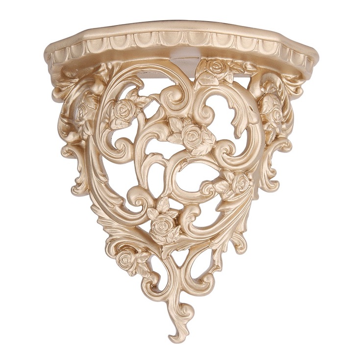 Jormftte fali polc, európai stílusú, vintage design, 30x45 cm, belsőépítészeti dekoráció