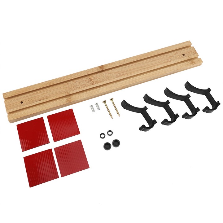 Jormftte bambusz fogas 4 kampóval, egyszerű design, fürdőszobába és előszobába