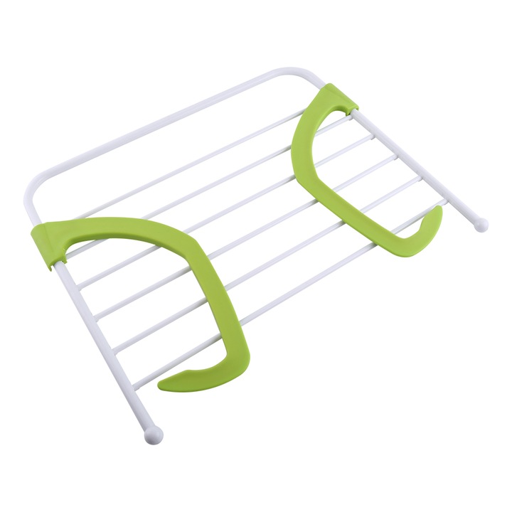 Jormftte többfunkciós ruhaszárító, összecsukható, zöld, beltéri és kültéri használatra, vas tartóval, rozsdaálló, telepítés nélkül