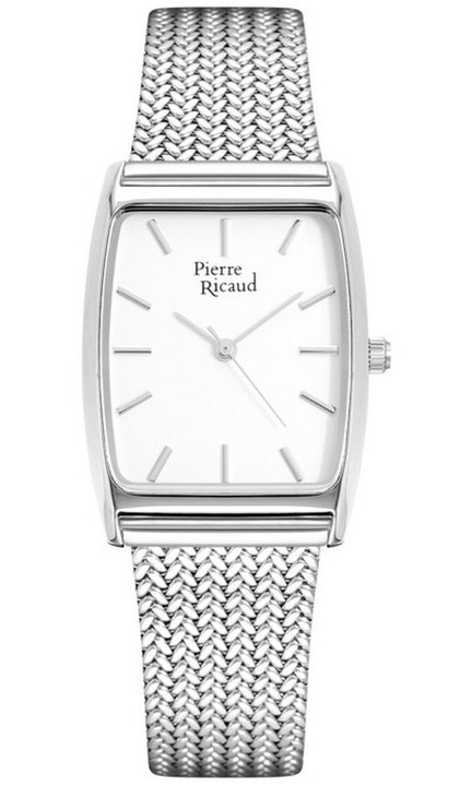 Ceas Pierre Ricaud P37039.5113Q, Quartz, Bratara Mesh Inox, Argintiu, 3 ATM, 2 Ani Garantie