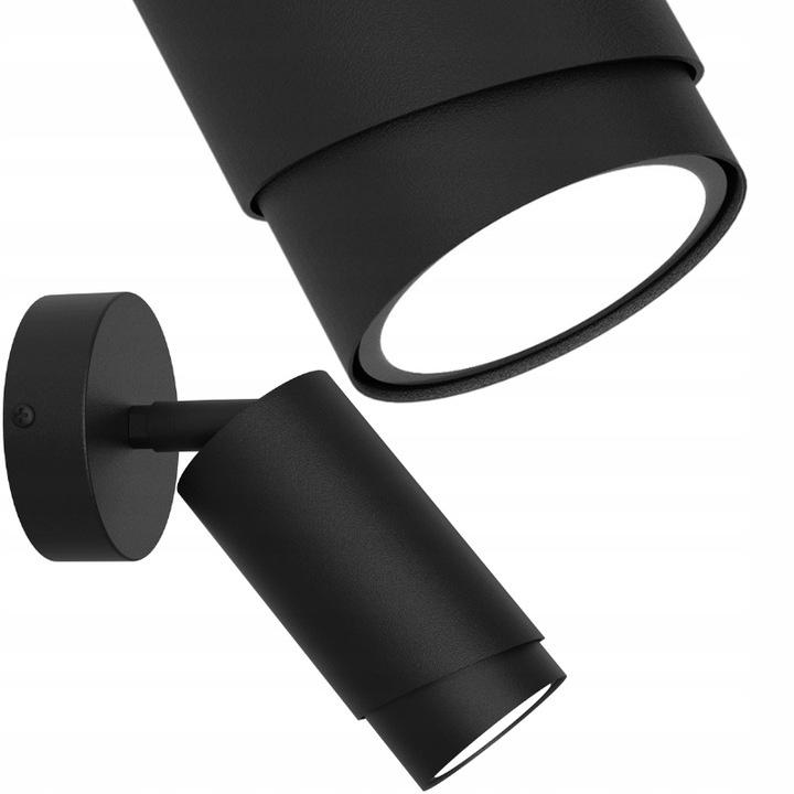 Стенна лампа с регулируем наклон, метална, черна, 11-15 см