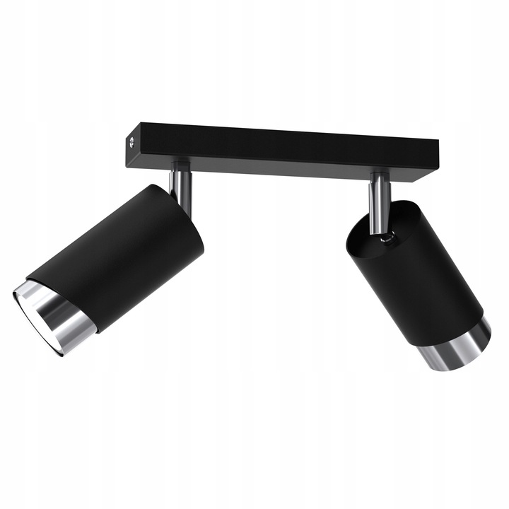 Ferde LED mennyezeti lámpa, EWILIGHT, fém, 2x Gu10, 20x5,5x11cm, fekete