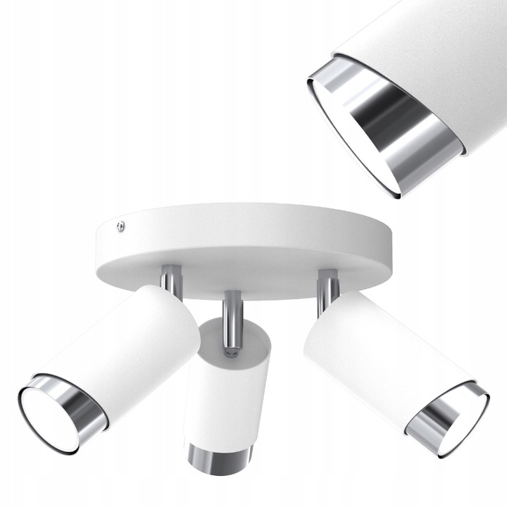 LED плафонна лампа Bevel, бяла, метална, 11-15 см, комплект с 3x Gu10