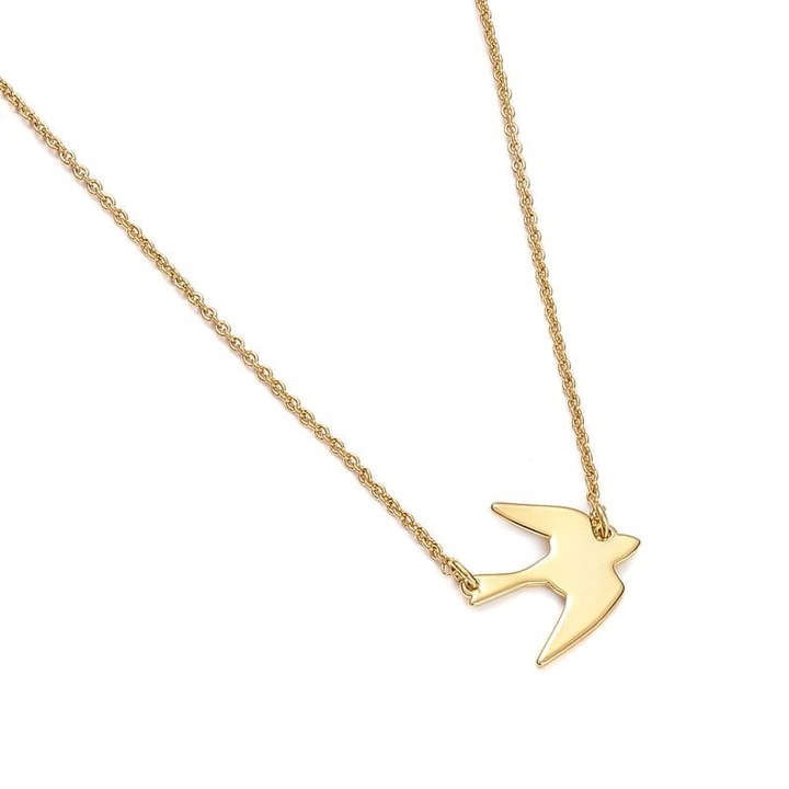 Colier dama Colibra, placat cu aur, 40cm + 8cm, 1.5cm x 1.5cm