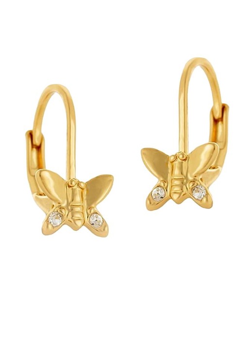 Cercei Colibra, cristale Preciosa, 1.5x0.7cm, Auriu