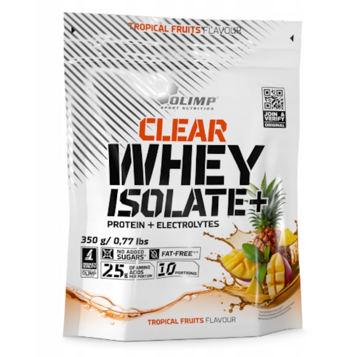 Протеин, Clear Whey Isolate+, Olimp, Тропически плодове, 350g