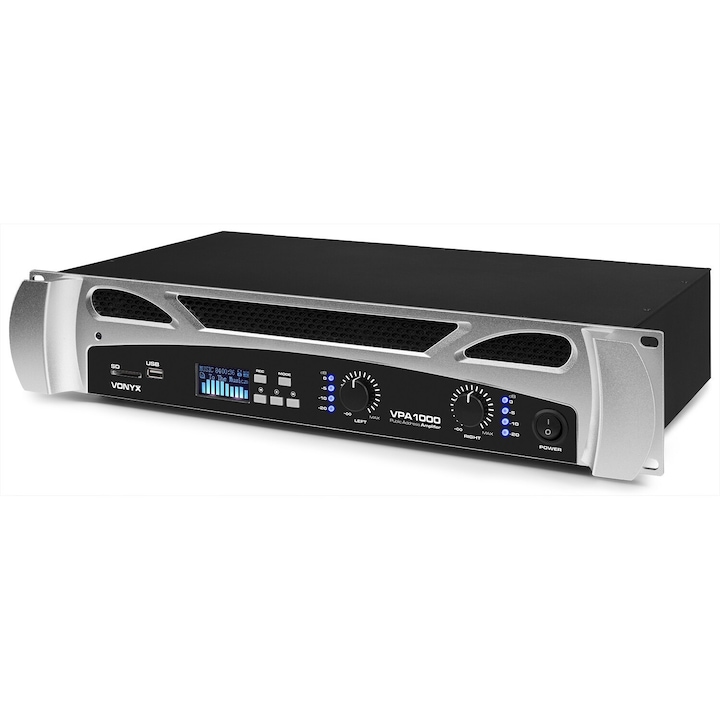 Аудио усилвател Vonyx VPA1000, 2x500W, USB, bluetooth