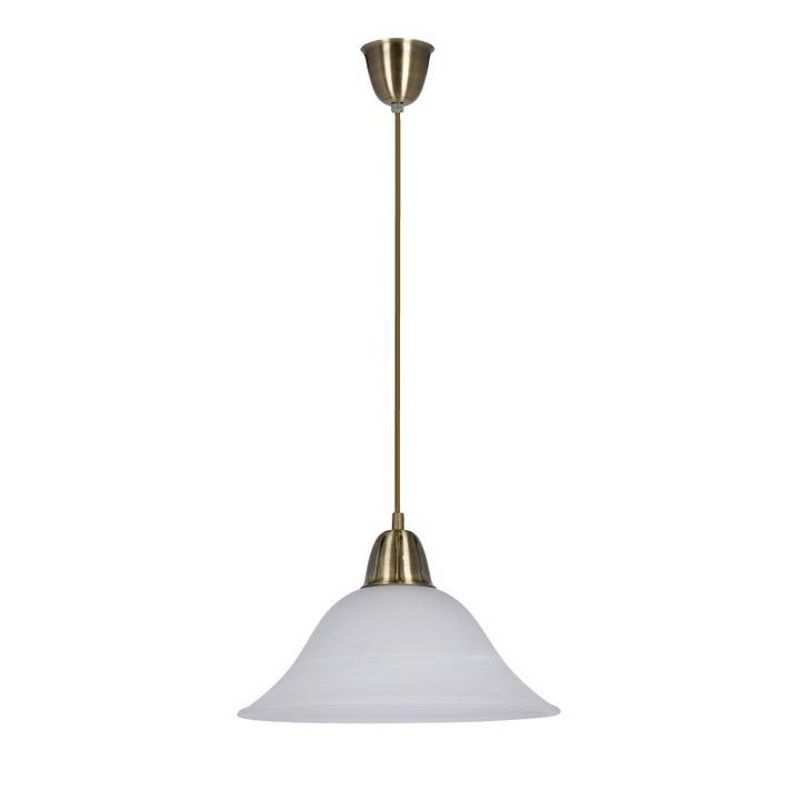 Lustra suspendata Rubi, 1x60W E27, alb, 90x31cm