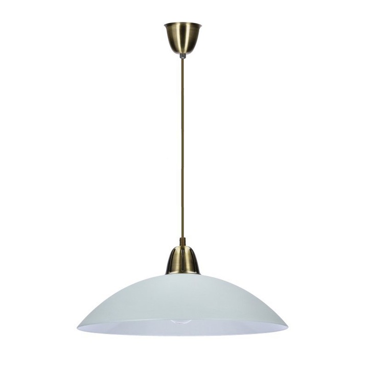 Lustra suspendata Candellux, 1x60W E27, alb, 125x40cm