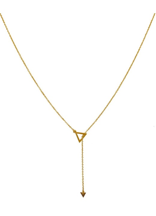 Colier Colibra, motiv geometric, lungime 44cm, pandantiv 7cm, din aur 24k