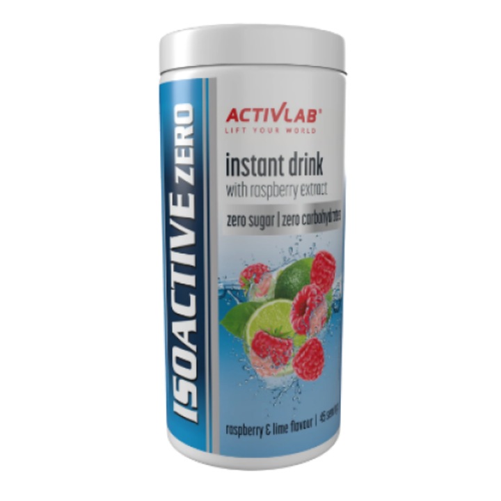 Спортна хранителна добавка, ActivLab, Isoactive zero, Малина/Лайм, 225гр