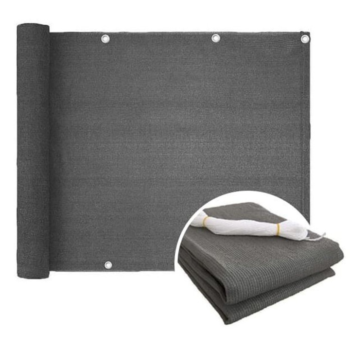 Copertina balcon ZOLTA, polietilena, protectie UV, gri, 1x5m