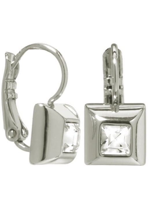 Cercei Colibra, cristale, 1,7cm, argintiu