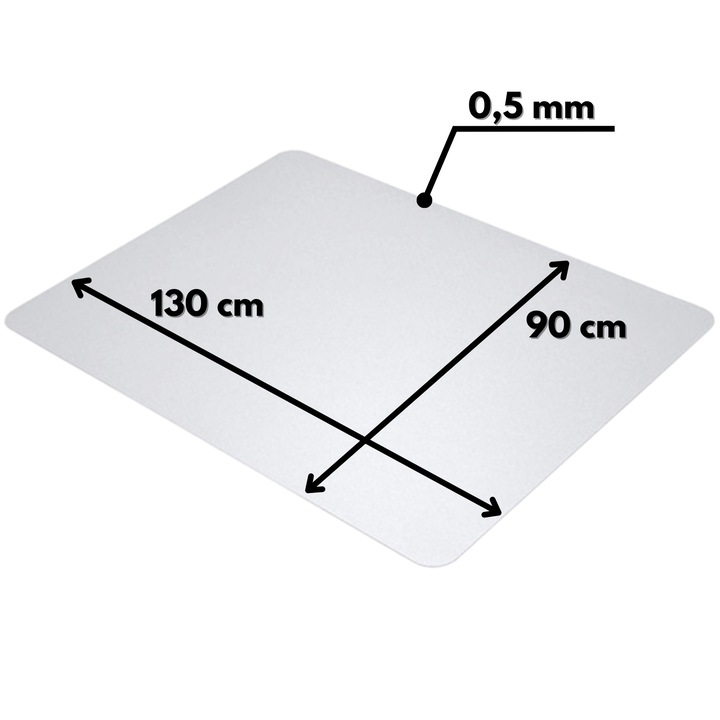 Covoras protectie ZOLTA, polipropilena, 90x130cm, 0,5mm, transparent