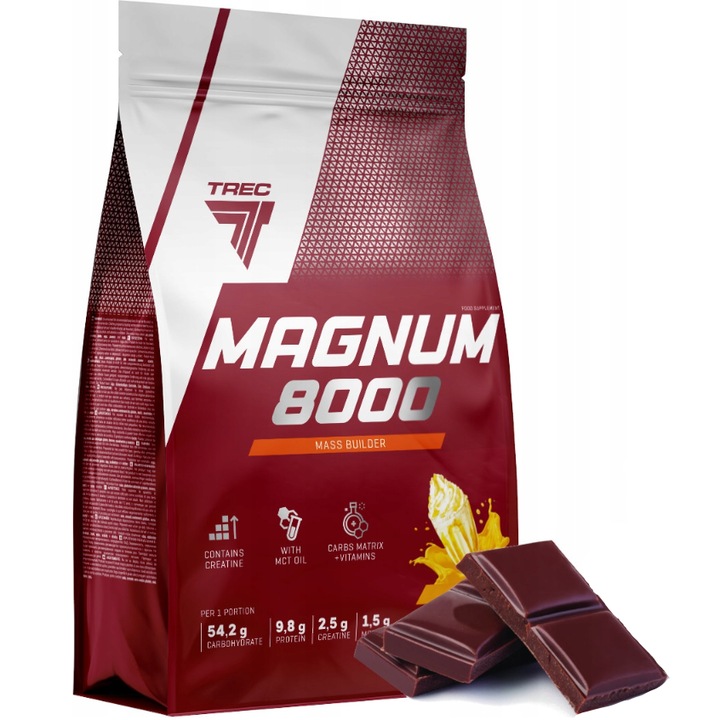 Proteine Trec Magnum 8000, 5450g, ciocolata, continut ridicat de proteine, cu creatina