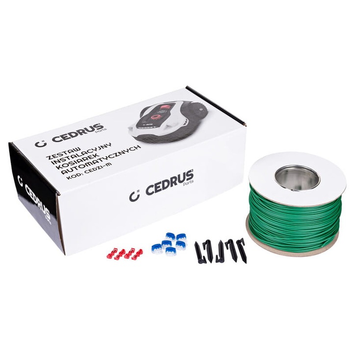 Kit instalare robot M Husqvarna Cramer Gardena Cedrus 200m, 2,7mm, 200 stifturi, 10 conectori, 4 adaptoare
