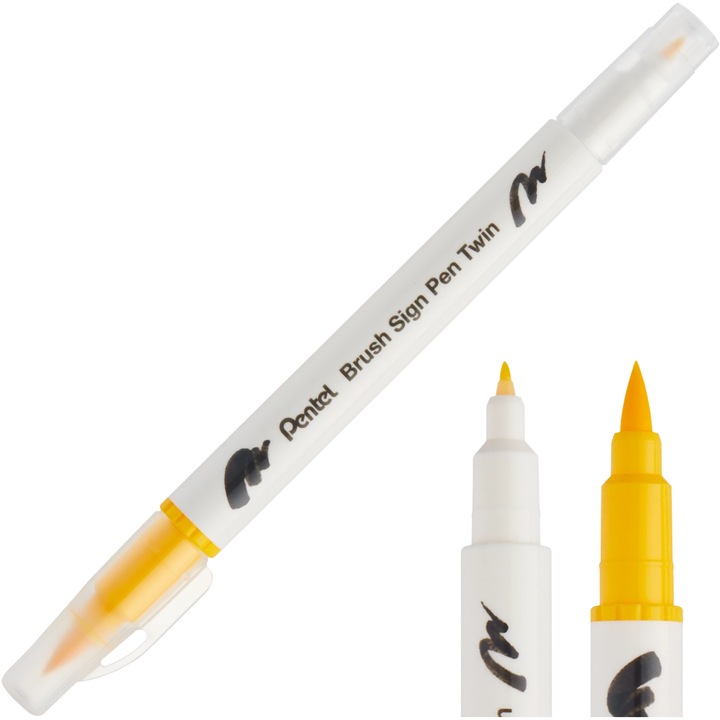 Marker pensula, Pentel, Galben