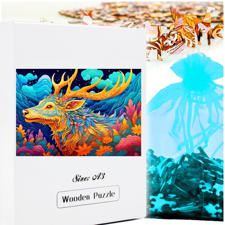 Starky puzzle, rénszarvas kollekció, 262 db, ökológiai, A3, fa