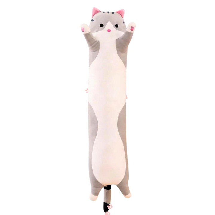 Jucarie de plus ZOLTA, pisica, 50cm, gri