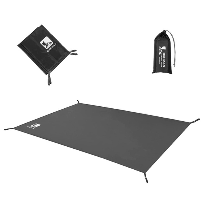 Prelata pentru cort, multifunctionala, pliabila, impermeabila, JENUOS®, sac transport inclus, 140 x 210 CM, Gri