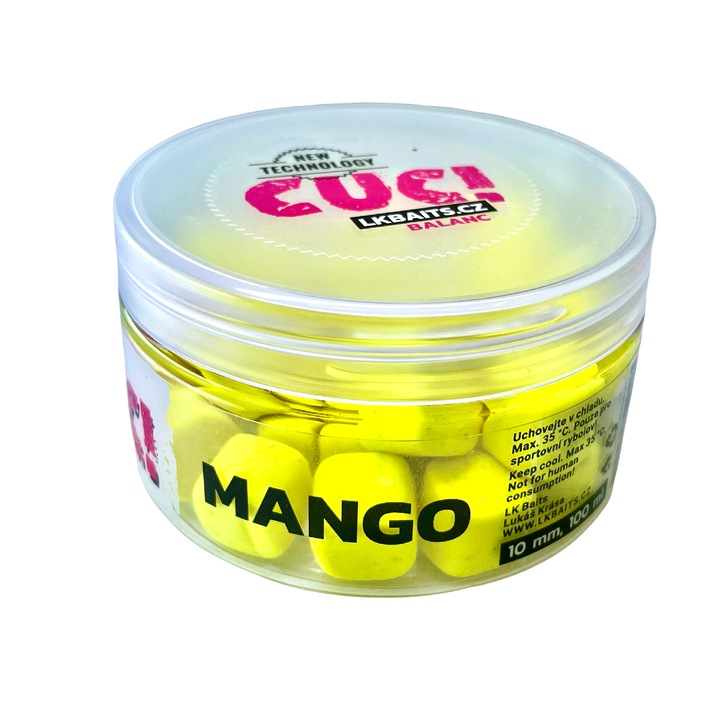 Пелети LK Baits CUC! Nugget Balanc Fluoro, 10 мм, манго, 100 мл