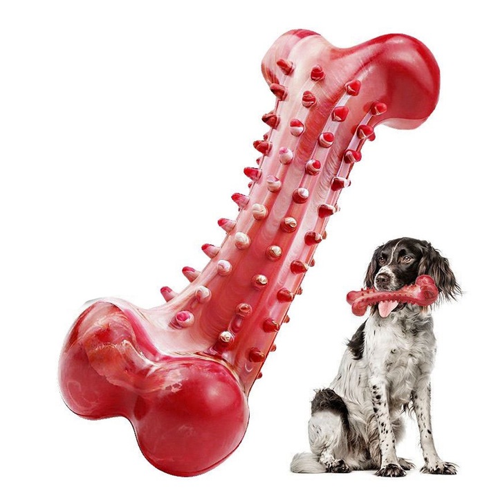 Jucarie pentru caini, AMRINUGL, cauciuc, rosu, 190x75mm