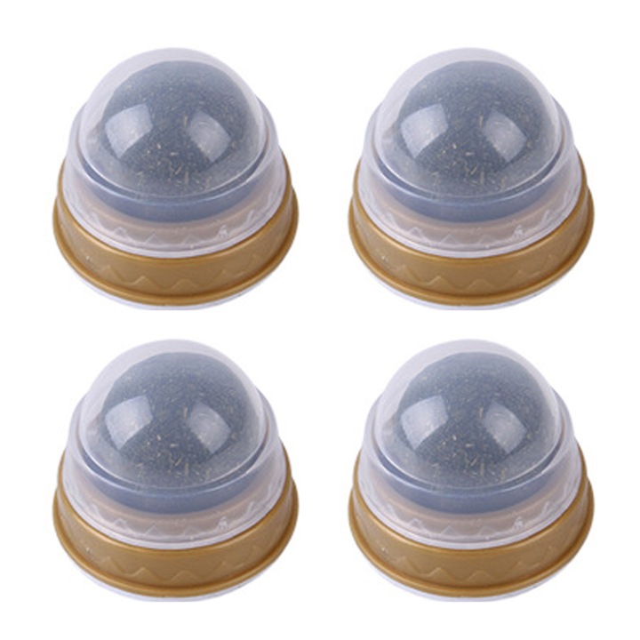 Set 4 jucarii din iarba de pisica, AMRINUGL, design rotativ, pentru curatarea dintilor, sigure si sanatoase