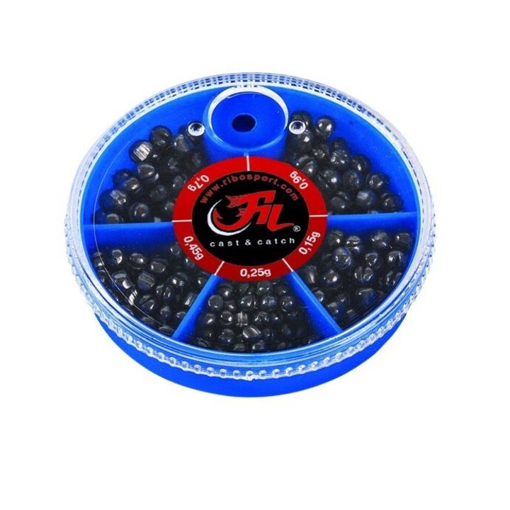 Set Plumb Filfishing, Split Shots, 0.15-0.90 g, cutie practica