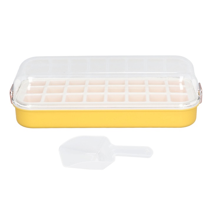 Jormftte jégkockaforma, 24 rácsos, élelmiszeripari szilikon, könnyen kioldható, sárga