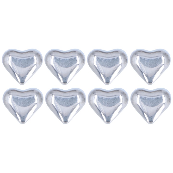 8 db rozsdamentes acél jégkocka készlet, szív alakú, italokhoz, Jormftte