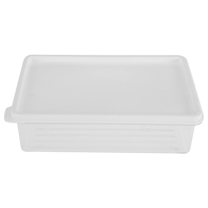 Jormftte átlátszó élelmiszertároló doboz hűtőszekrénybe, 20.5x13.5x5.5cm, korrózióálló, jó zárással