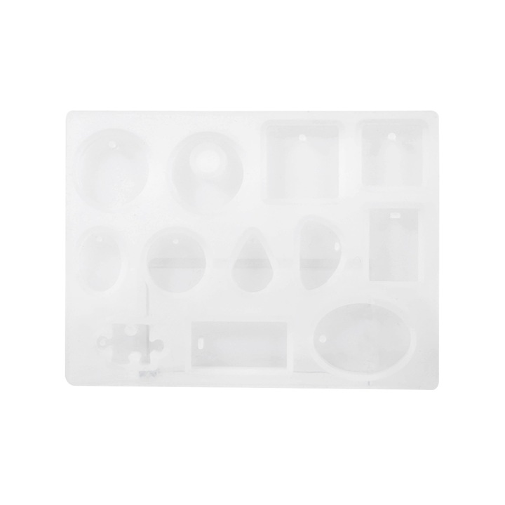 Mold silicon pentru bijuterii, BGHYHYHI, 6 forme, alb, 15.3x11.4x0.8cm