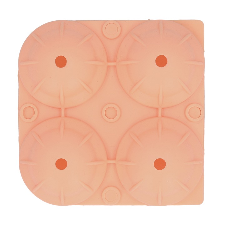 Jormftte jégkockakészítő forma, 4 rekeszes, élelmiszeripari szilikon, rózsaszín