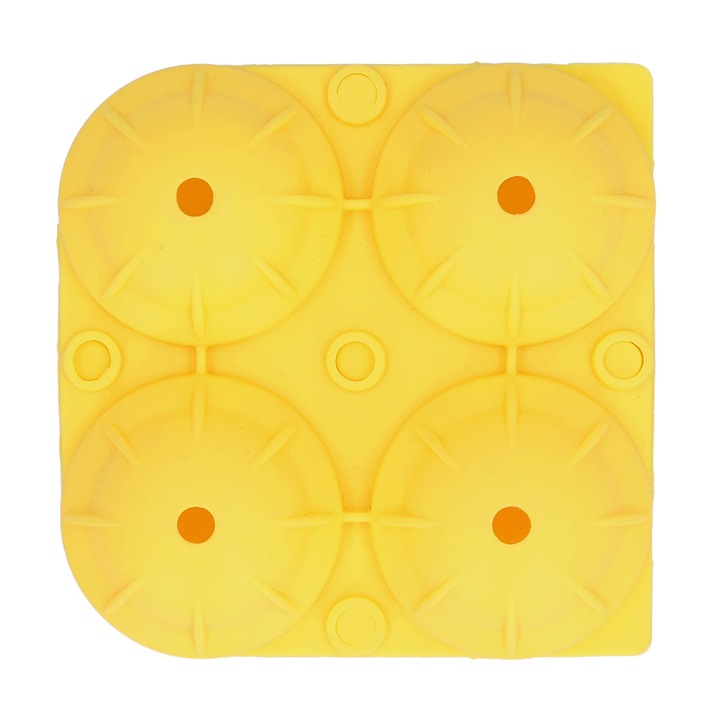 Jormftte jégkockaforma, 4 rekeszes, élelmiszeripari szilikon anyag, sárga