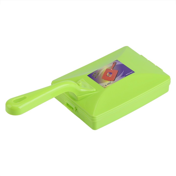 Perie de curatare Jormftte, multifunctionala, pentru covoare, culoare verde, dimensiuni compacte