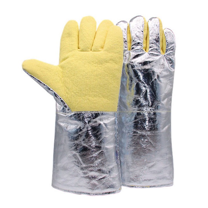 Konyhai kesztyű, Jormftte, Aramid, Magas hőmérsékletnek ellenálló, Hővédelem, 500 C, Ezüst