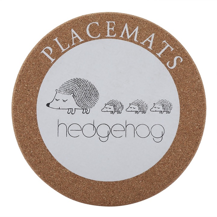 Jormftte fa poháralátétek, kerek, hőálló, sün design, 30x30cm