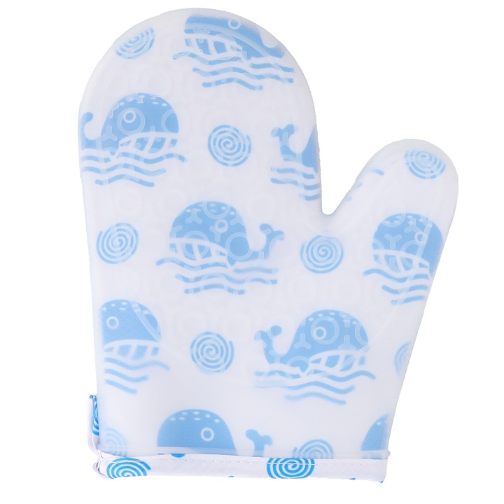 Jormftte szilikon és pamut konyhai kesztyű, hőálló, csúszásmentes, többszínű