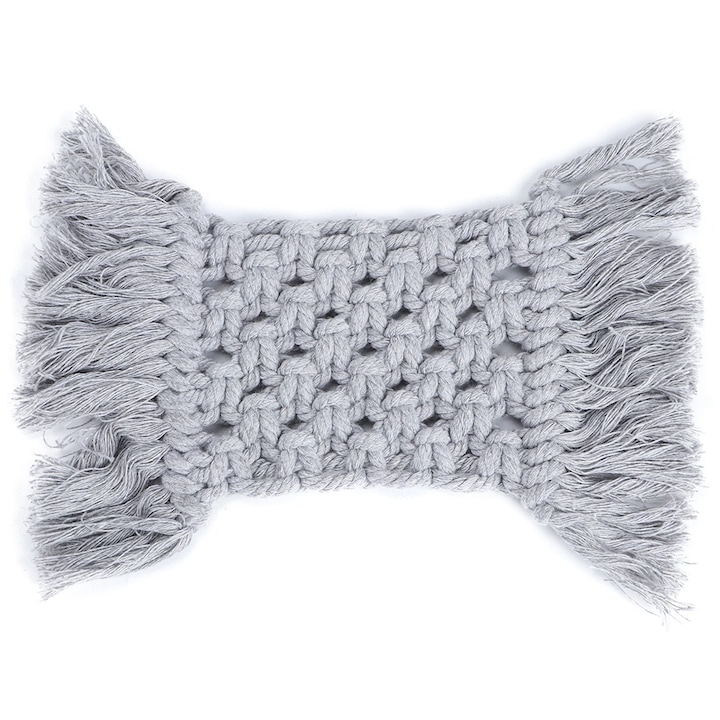 Jormftte poháralátétek, 2 darabos készlet, pamut, csúszásmentes, szürke, téglalap alakú