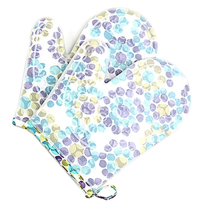 Jormftte konyhai kesztyű, hőálló szilikon, csúszásmentes, lila virágmintával