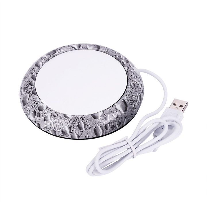 Jormftte italtartó, USB fűtő, diófa, 5V, kompakt, csészékhez és palackokhoz