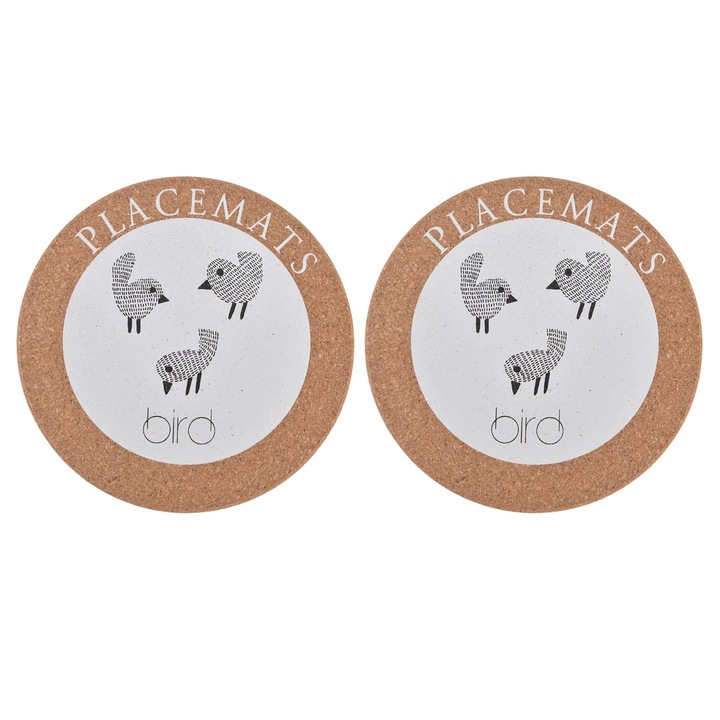 2 db parafa italtartó alátét, Jormftte, állatos mintával, kerek, 10x10cm