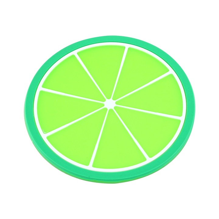 Jormftte italtartók, 1 darab kerek, környezetbarát, csúszásmentes szilikon alátét készlet, zöld-narancssárga
