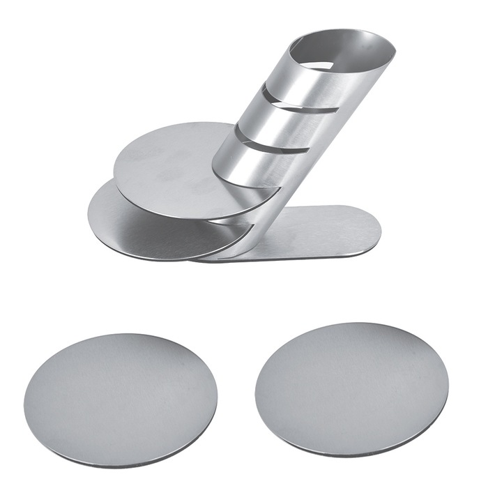 4 darabos rozsdamentes acél poháralátét készlet, Jormftte, egyszerű design, hőszigetelt, csúszásmentes