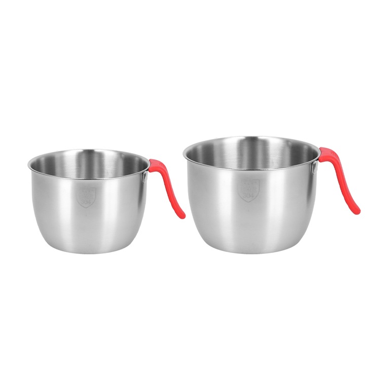 Jormftte rozsdamentes acél keverőtálak, 2800ML+3600ML készlet, csúszásmentes fogantyúval, matt felület, keveréshez és tároláshoz.