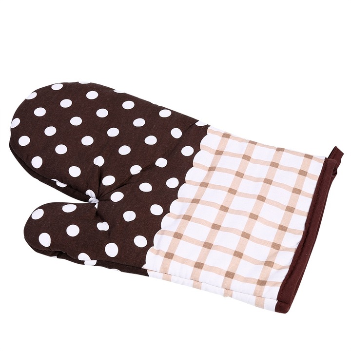 Konyhai kesztyű, Jormftte, 100% pamut, hőálló, kávéfolt mintás